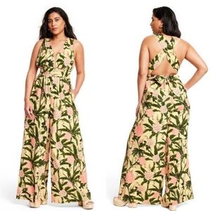 NWOT Agua Benita x Target Peony
Botanical Print Jumpsuit Sz 2X